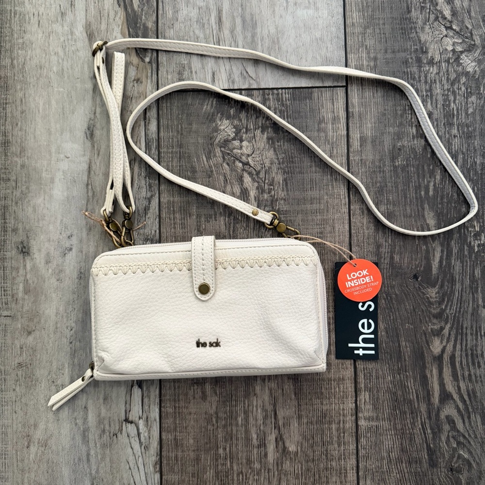 The Sak Cream Crossbody Wristlet Wallet